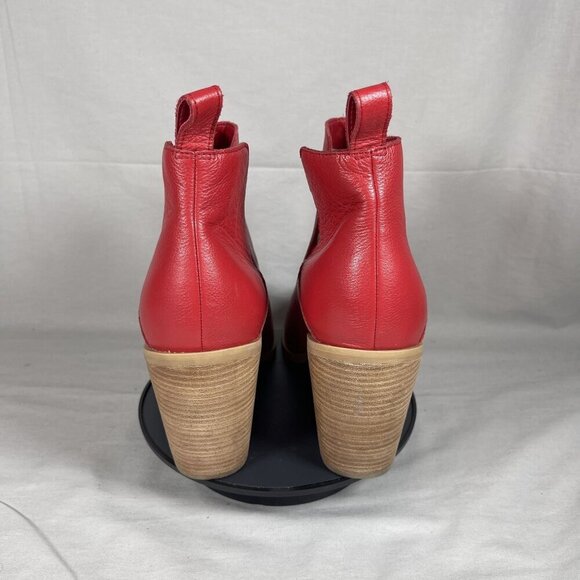 LISA VICKY Women's Mega Red Leather Pointed Toe Slip-On Bootie Size 11-NEW - Picture 5 of 8